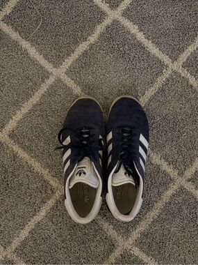 adidas Navy and White Suede Classic Sneakers